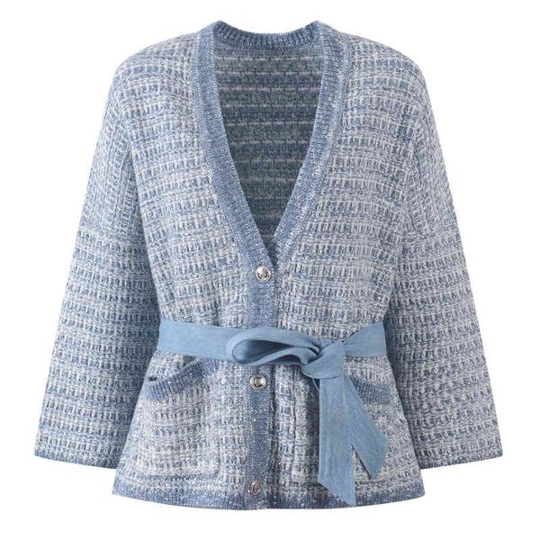 women's knits tees v-neck shiny belt long sleeved knitted cardigan jacket french loose sweater autumn and winter style 7hlp, White
women's knits tees v-neck shiny belt long sleeved knitted cardigan jacket french loose sweater autumn and winter style 7hlp, White