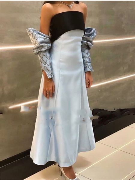light blue 2022 evening dresses sleeveless arabic dubia prom gowns party formal, Black;red
light blue 2022 evening dresses sleeveless arabic dubia prom gowns party formal, Black;red
