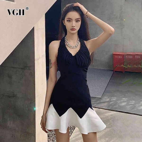 patchwork bowknot dress for women v neck sleeveless high waist hit color mini summer dresses female fashion 210507, Black;gray
patchwork bowknot dress for women v neck sleeveless high waist hit color mini summer dresses female fashion 210507, Black;gray