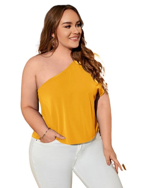 plus one shoulder dolman sleeve blouse a8oy#, Black