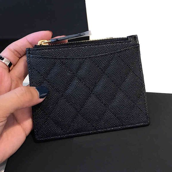 luxury female card holder, real leather, short zipper, credit holder, Brown;gray