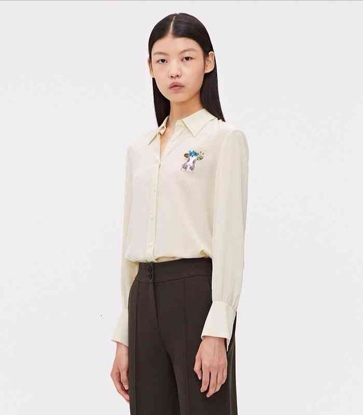 women's blouses & shirts xiaohe national product light spring crepe de chine hand embroidered ox zodiac silk shirt women, White
women's blouses & shirts xiaohe national product light spring crepe de chine hand embroidered ox zodiac silk shirt women, White