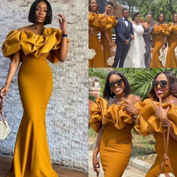 mustard yellow mermaid bridesmaids dresses ruffles off shoulder african beach plus size black girl maid of the honor dress, White;pink
mustard yellow mermaid bridesmaids dresses ruffles off shoulder african beach plus size black girl maid of the honor dress, White;pink