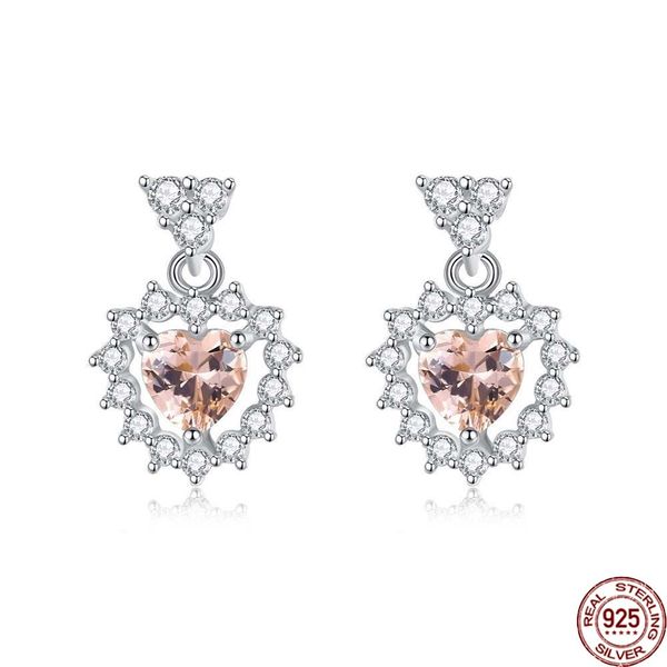 stud earrings 925 sterling silver heart shape gems crystal romantic fine jewelry for women dating christmas gift se629, Golden;silver 
stud earrings 925 sterling silver heart shape gems crystal romantic fine jewelry for women dating christmas gift se629, Golden;silver