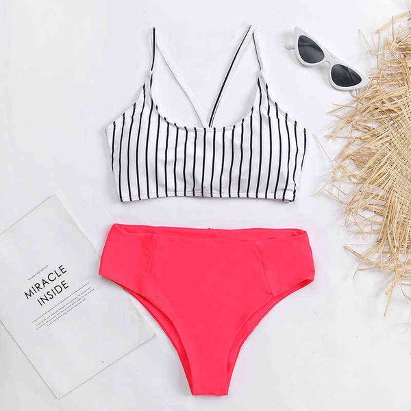 designer women's bikini split swimsuit, White;black