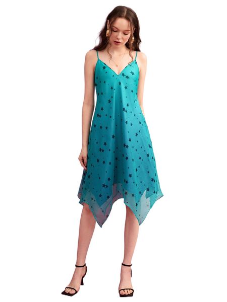 x stephanie dailey star print asymmetrical hem cami dress d9oq#, Black;gray
x stephanie dailey star print asymmetrical hem cami dress d9oq#, Black;gray