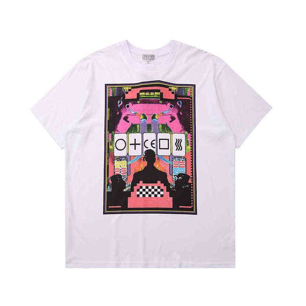 designer men's t-shirt 2022 summer fashion brand cavemp c.e telegraph printed men's and women's short sleeved t-shirt, White;black 
designer men's t-shirt 2022 summer fashion brand cavemp c.e telegraph printed men's and women's short sleeved t-shirt, White;black