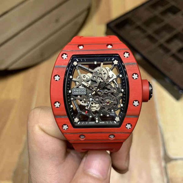 uxury watch date luxury wristwatch richa milles wine barrel watch r rm035 series 2824 automatic red carbon fiber tape men's es, Slivery;brown
uxury watch date luxury wristwatch richa milles wine barrel watch r rm035 series 2824 automatic red carbon fiber tape men's es, Slivery;brown