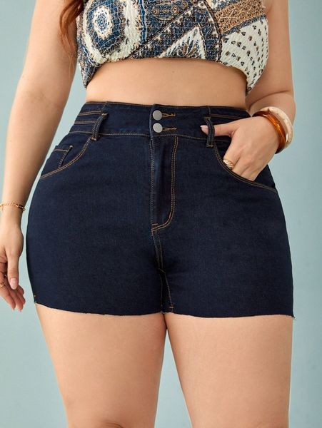 plus solid slant pocket denim shorts s3mi#, White;black
plus solid slant pocket denim shorts s3mi#, White;black