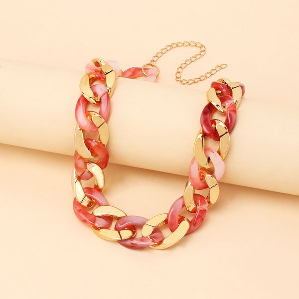 new trendy colorful geometrical acrylic resin chain necklace for women gift, Silver
new trendy colorful geometrical acrylic resin chain necklace for women gift, Silver