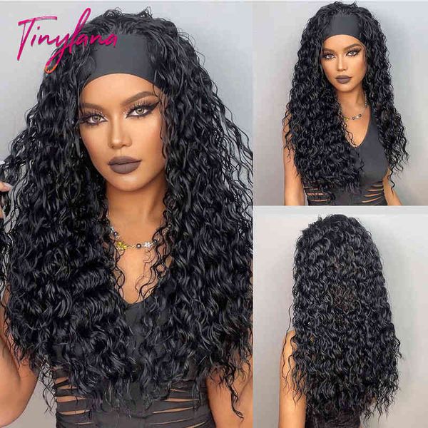 curly headband synthetic wigs natural black long women's headband wig deep water wave bohemian hair for black women fake hair, Black;brown
curly headband synthetic wigs natural black long women's headband wig deep water wave bohemian hair for black women fake hair, Black;brown