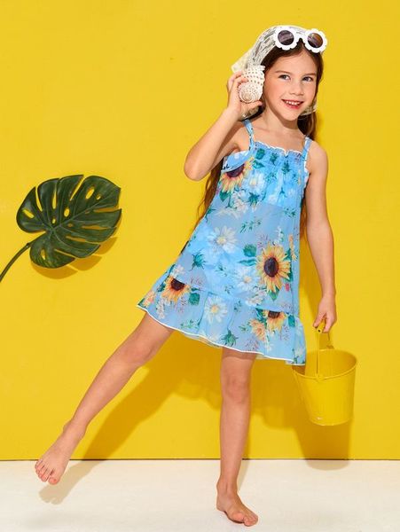 toddler girls sunflower print cover up she, Black
toddler girls sunflower print cover up she, Black