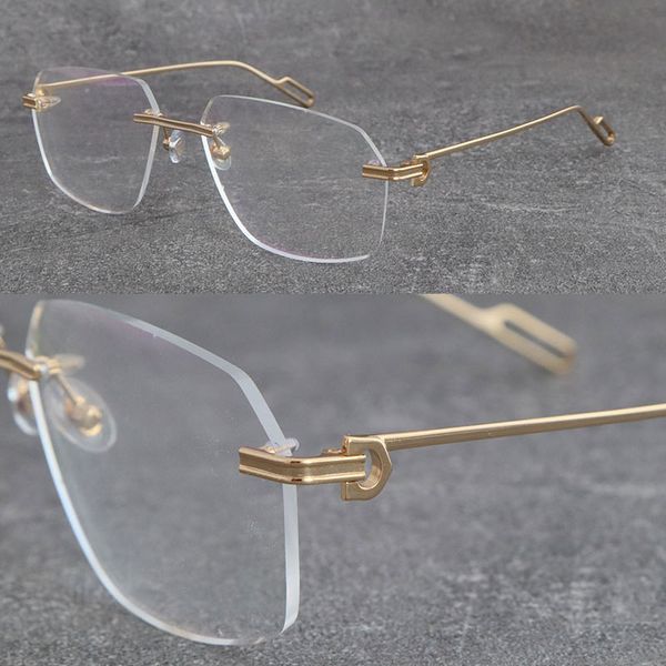 latest fashion metal large square rimless frames women t01130 sun glasses men luxury protection driving fashion optical frame designer pairi, Silver
latest fashion metal large square rimless frames women t01130 sun glasses men luxury protection driving fashion optical frame designer pairi, Silver