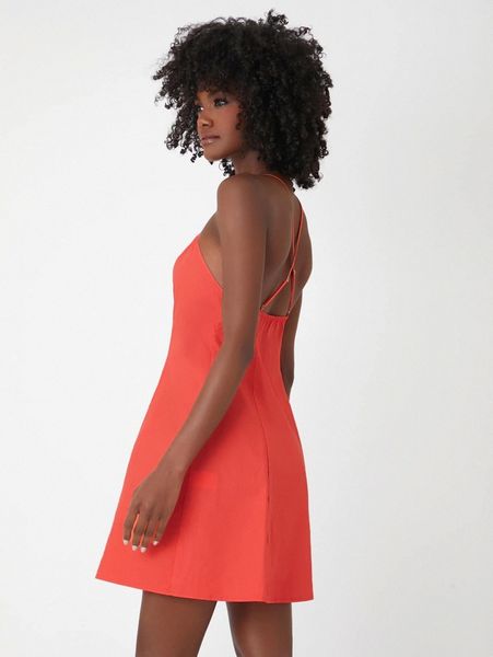newness solid crisscross back cami dress c3u1#, Black;gray