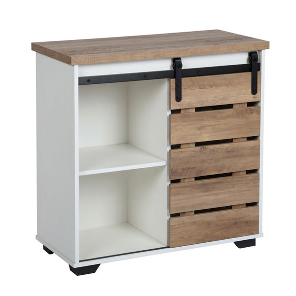 living room furniture woven paths 32" sliding slat door accent cabinet ding single slat door storage console