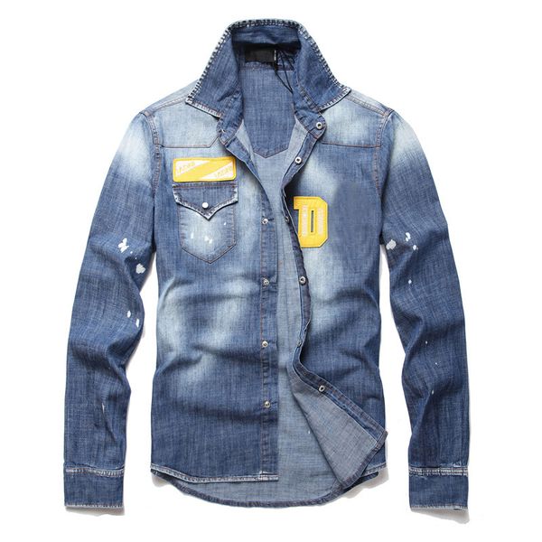 new 2022 spring shirt men's embroidered denim cardigan long sleeve youth popular lapel men shirts nnl8p06yy, White;black
new 2022 spring shirt men's embroidered denim cardigan long sleeve youth popular lapel men shirts nnl8p06yy, White;black