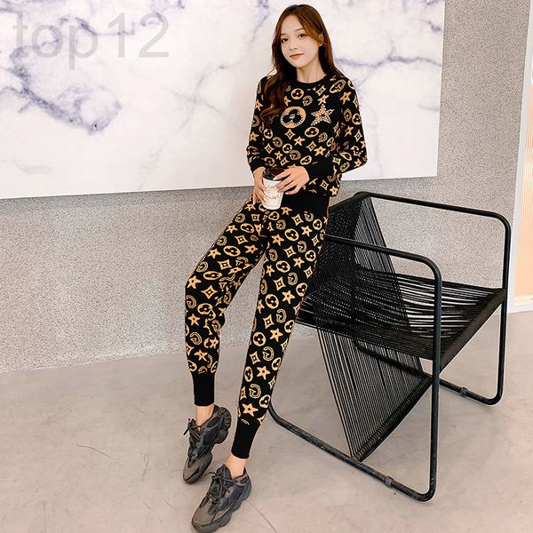 women's tracksuits designer suit women's 2021 autumn new european fashion heavy industry nail bead printed sweater pants two-piece, Gray
women's tracksuits designer suit women's 2021 autumn new european fashion heavy industry nail bead printed sweater pants two-piece, Gray