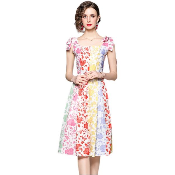 luxury fashion summer floral beach dress woman designer sleeveless high waist print bow suspenders party cocktail dresses 2022 women runway, Black;gray
luxury fashion summer floral beach dress woman designer sleeveless high waist print bow suspenders party cocktail dresses 2022 women runway, Black;gray