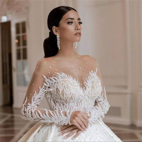 new luxury beads crystals wedding dresses ball gown soft tulle long sleeve wedding bridal gowns arabic dubai vestido de noiva, White
new luxury beads crystals wedding dresses ball gown soft tulle long sleeve wedding bridal gowns arabic dubai vestido de noiva, White