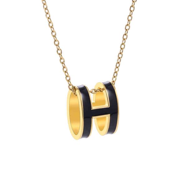 buy only simple pendant red titanium steel accessories enamel necklace jewel, Black