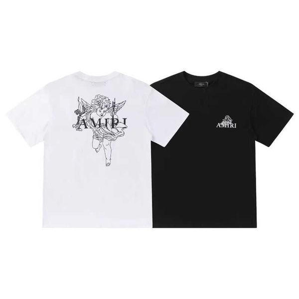 european and american cupid angel foam printing loose short sleeve men's women's casual and versatile fashion t-shirt, White;black
european and american cupid angel foam printing loose short sleeve men's women's casual and versatile fashion t-shirt, White;black