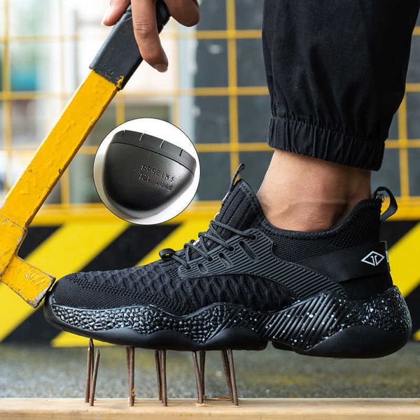work shoes sneakers anti-puncture safety shoes anti-smash steel toe shoes lightweight men boots indestructible security footwear, Black
work shoes sneakers anti-puncture safety shoes anti-smash steel toe shoes lightweight men boots indestructible security footwear, Black
