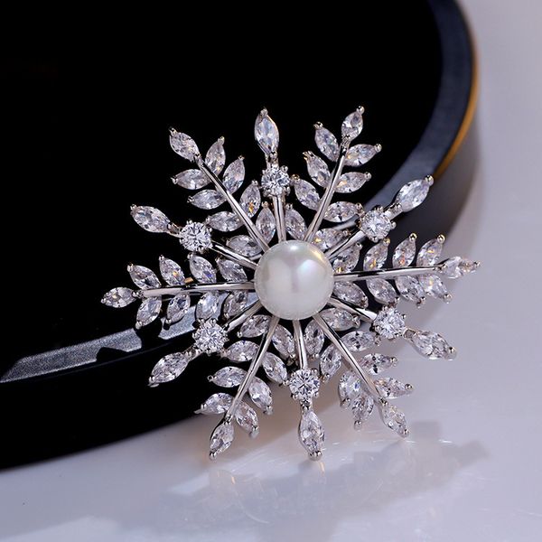 luxury cz zircon snowflake designer brooches pins for women korean fashion shining crystal pearl brooch jewelry accessories, Gray
luxury cz zircon snowflake designer brooches pins for women korean fashion shining crystal pearl brooch jewelry accessories, Gray