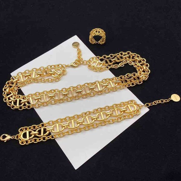 2022 factory wholesale new di home layer simple three piece set pig nose necklace bracelet ring, Silver
2022 factory wholesale new di home layer simple three piece set pig nose necklace bracelet ring, Silver