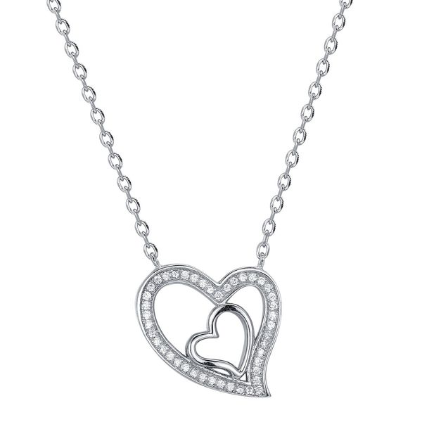 women's sterling silver necklace double heart diamond shape simple accessories gift must-have
women's sterling silver necklace double heart diamond shape simple accessories gift must-have