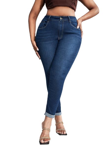 sxy plus high waist skinny jeans s4rk#, Blue