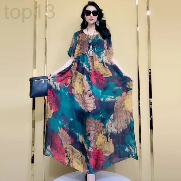 casual dresses designer national style silk dress women's 2021 summer new loose middle-aged mother's medium and long mulberry skir, Black;gray
casual dresses designer national style silk dress women's 2021 summer new loose middle-aged mother's medium and long mulberry skir, Black;gray