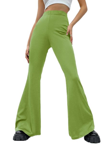 high waist flare leg pants p7vn#, Black;white
high waist flare leg pants p7vn#, Black;white