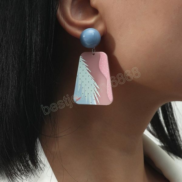spring and summer creative 3d printing color three-dimensional pattern geometric earrings temperament exaggerated earrings, Silver
spring and summer creative 3d printing color three-dimensional pattern geometric earrings temperament exaggerated earrings, Silver