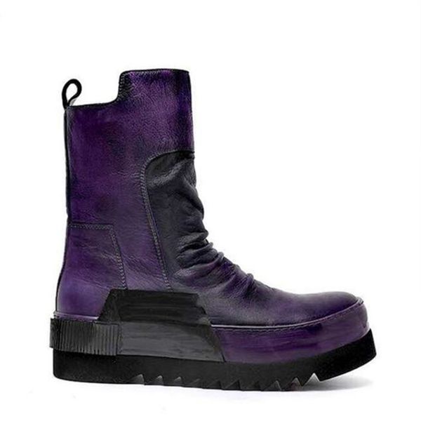 high original personality design boot genuine leather handmade retro thick bottom boots, Black
high original personality design boot genuine leather handmade retro thick bottom boots, Black