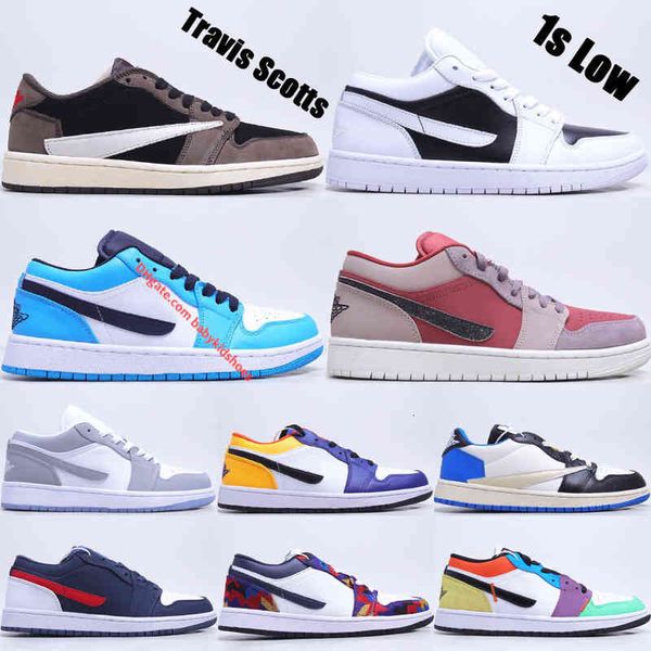 classic 1 1s low og basketball shoes leather designer canyon rust travis scotts fragment unc panda dark mocha mens womens outdoor sneakers, Black