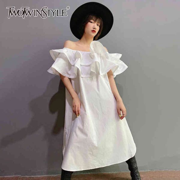 loose patchwork ruffle dress for women slash neck short sleeve solid dresses female fashion clothing 210423, Black;gray
loose patchwork ruffle dress for women slash neck short sleeve solid dresses female fashion clothing 210423, Black;gray