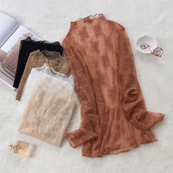 spring lace womem blouse turtleneck solid flower see through office lady elegant pulls fashion shirts 220516, White
spring lace womem blouse turtleneck solid flower see through office lady elegant pulls fashion shirts 220516, White