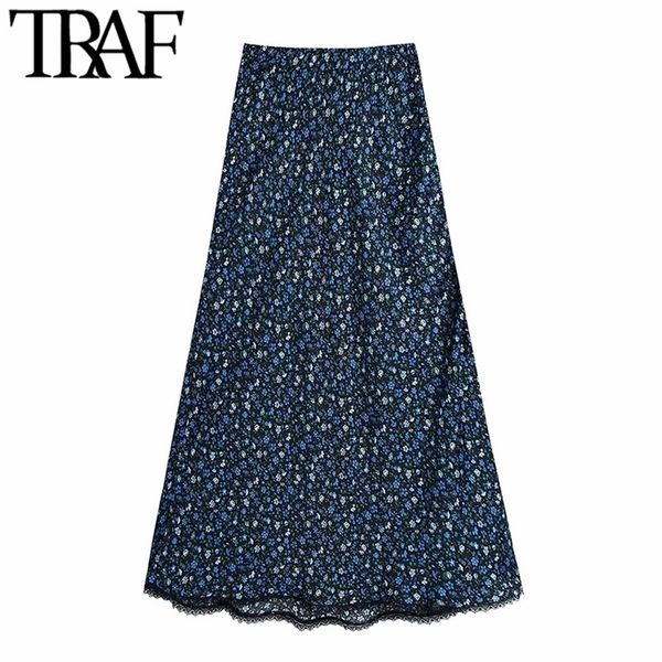 traf women fashion with lace trim floral print midi skirt vintage high waist side zipper female skirts mujer 220401, Black
traf women fashion with lace trim floral print midi skirt vintage high waist side zipper female skirts mujer 220401, Black