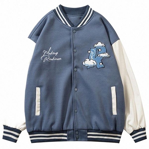 men's jackets 2021ss autumn outerwear baseball jacket men cloud letter patch patchwork leather college style casual high street bomber, Black;brown
men's jackets 2021ss autumn outerwear baseball jacket men cloud letter patch patchwork leather college style casual high street bomber, Black;brown