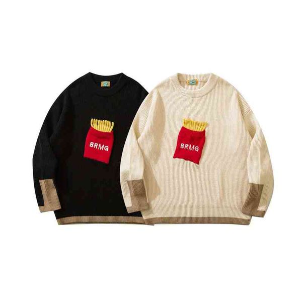 2022 autumn and winter new japanese fun loose sweater men's tide brand round neck knitted sweater t220730, White;black
2022 autumn and winter new japanese fun loose sweater men's tide brand round neck knitted sweater t220730, White;black
