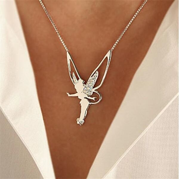 women necklace flower fairy elf necklace for women girl cute angel wings believe crystal pendant necklaces jewelry gift gc999, Silver
women necklace flower fairy elf necklace for women girl cute angel wings believe crystal pendant necklaces jewelry gift gc999, Silver