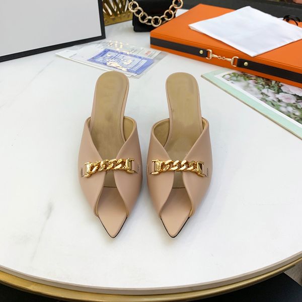 stiletto heels slippers designer fashion pointed toe women summer slides .5cm high-heeled chain flip flops size 35-42, Black
stiletto heels slippers designer fashion pointed toe women summer slides .5cm high-heeled chain flip flops size 35-42, Black
