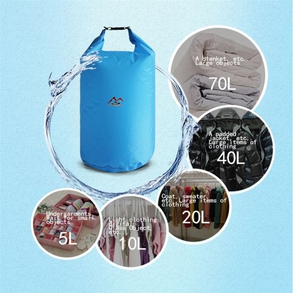 5 l70 l waterproof dry bag pack sack swimming rafting kayaking river trekking floating sailing canoing boating water resistance 220623
5 l70 l waterproof dry bag pack sack swimming rafting kayaking river trekking floating sailing canoing boating water resistance 220623