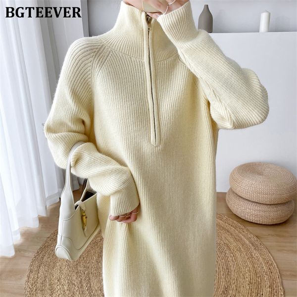bgteever autumn winter zippers turtleneck sweater dress for women full sleeve loose elegant thicken female knitted dress 2021, Black;gray
bgteever autumn winter zippers turtleneck sweater dress for women full sleeve loose elegant thicken female knitted dress 2021, Black;gray