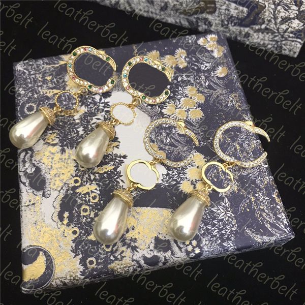 women retro pearl earring color diamond eardrop charm cute letter earrings classic pearl ear pendant with box, Golden
women retro pearl earring color diamond eardrop charm cute letter earrings classic pearl ear pendant with box, Golden