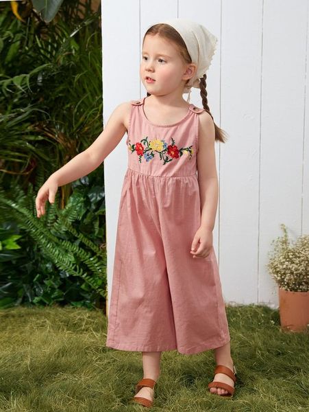 toddler girls floral embroidery jumpsuit she, Blue
toddler girls floral embroidery jumpsuit she, Blue