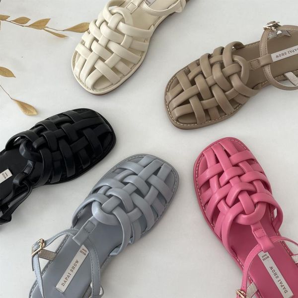 sandals retro roman women's woven hollow beach shoes summer breathable slippers pump, Black 
sandals retro roman women's woven hollow beach shoes summer breathable slippers pump, Black