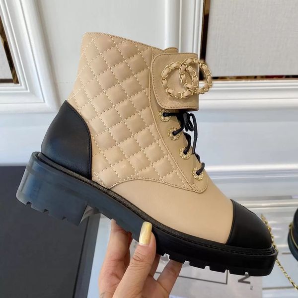 spring and autumn heavy beige thick soled leather lace up shoes combat boots chain buckle low heel martin boots ankle luxury designer, Black
spring and autumn heavy beige thick soled leather lace up shoes combat boots chain buckle low heel martin boots ankle luxury designer, Black