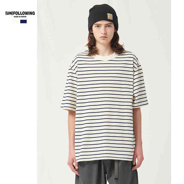 unf2022 spring and summer new wash water short sve double yarn pure cotton basic bottomed round neck blue stripe t-shirt, White;black
unf2022 spring and summer new wash water short sve double yarn pure cotton basic bottomed round neck blue stripe t-shirt, White;black