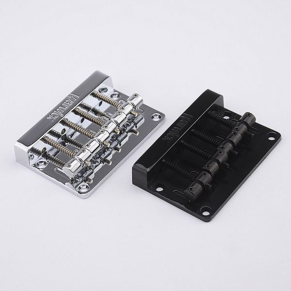1 set chrome / black bass bridge guitar electric 
1 set chrome / black bass bridge guitar electric